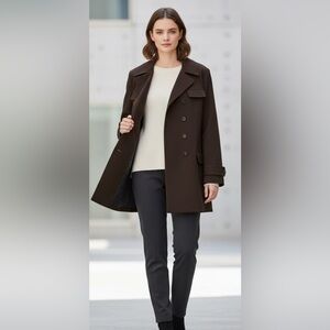 Vintage Gallery women’s  chocolate brown coat, side pocket lined size L